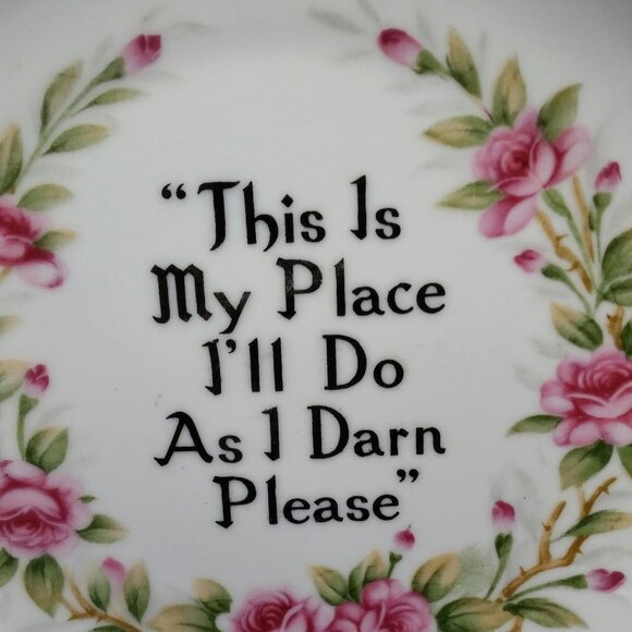 This Is My Place I'll Do As I Darn Please Wall Hanging Plate 1960's Home Decor - Picture 3 of 10
